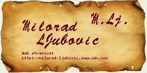 Milorad LJubović vizit kartica